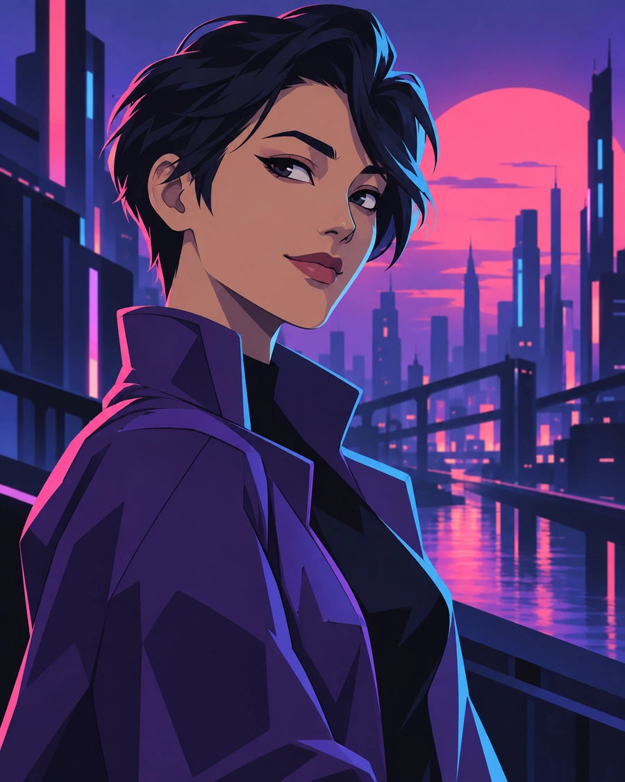 Neon Afterglow portrait style example