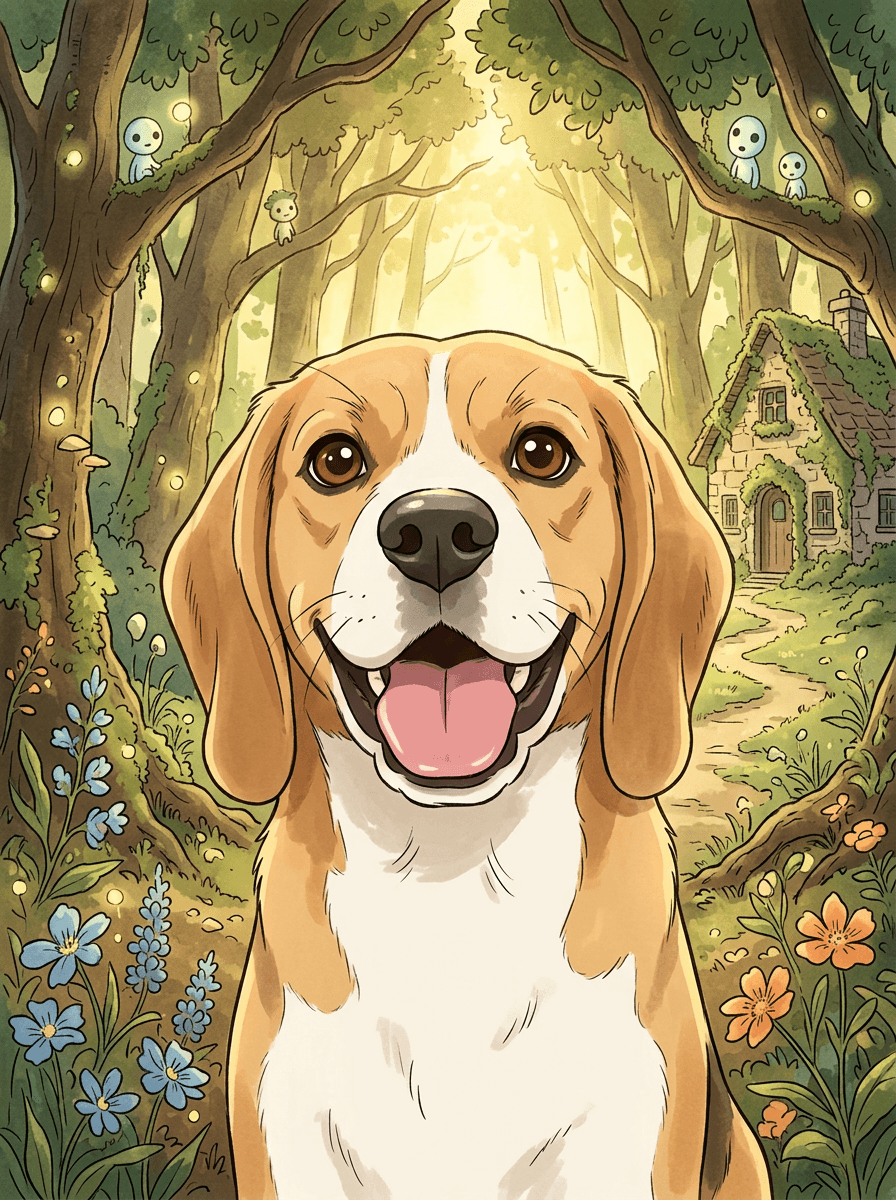 Studio Ghibli pet portrait