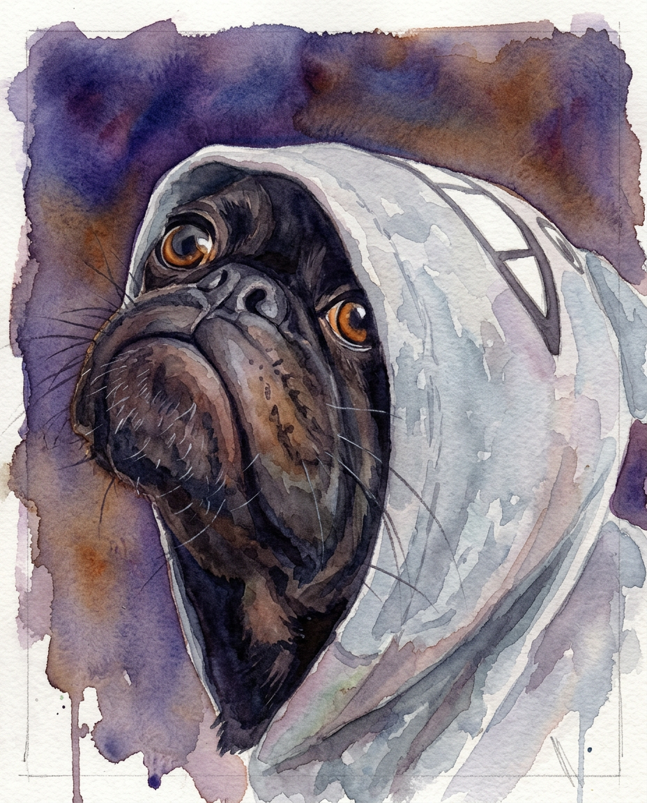 Example watercolour portrait artwork. Your portrait is painted from your own photos.
