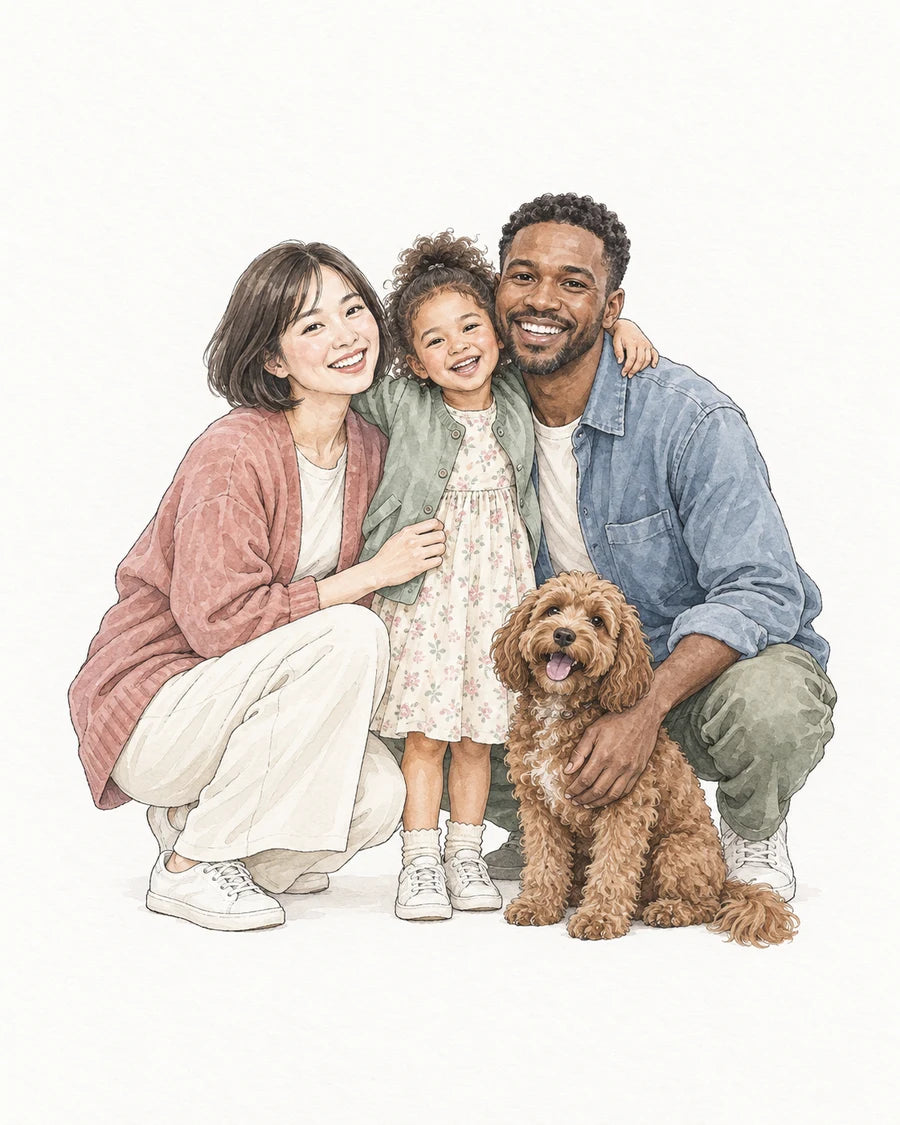 Watercolour Together portrait style example